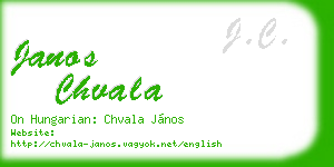 janos chvala business card